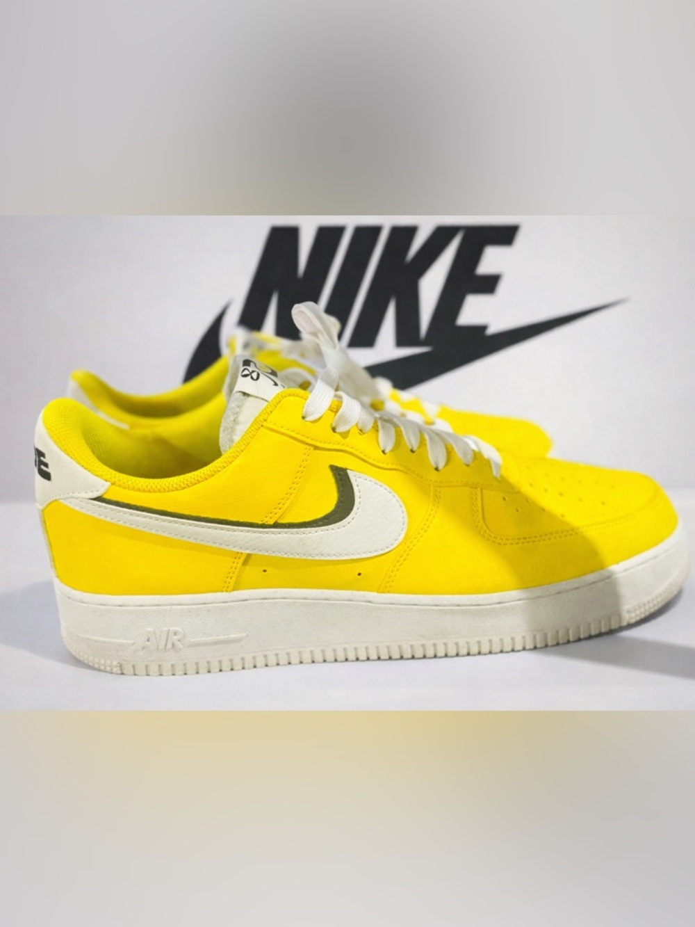 Nike AF 1’s Men’s Bright Yellow and White Low-Top Sneakers